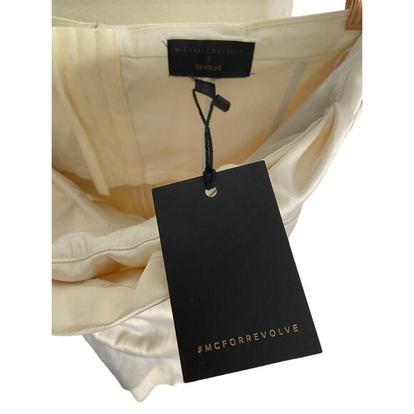 Michael Costello x REVOLVE Sara Midi Dress Strapless Surplice Ivory White Small - Picture 10 of 12